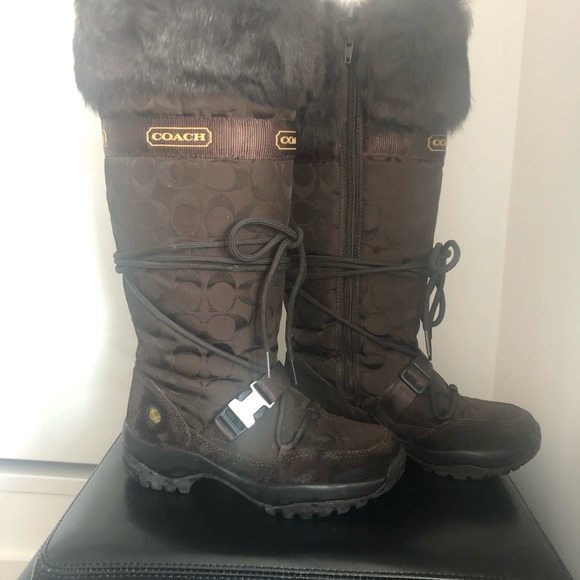 COACH Solaris Rabbit Fur-trimmed snow boots ⛄️ ⛄️ - Picture 2 of 7